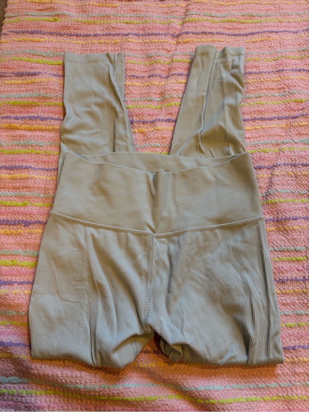 DSG High-Waist Ribbed Leggings in Light Sage Green